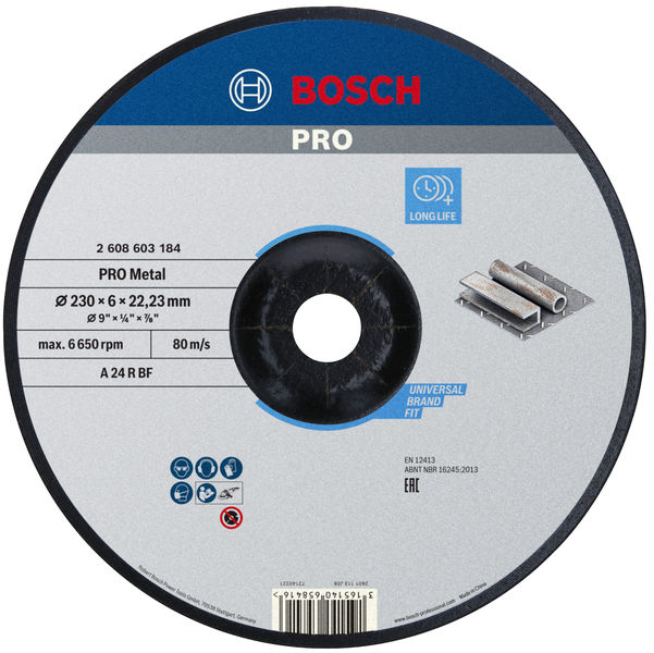 PRO Metal Schleifscheibe, 230&nbsp;x&nbsp;6&nbsp;x&nbsp;22.23&nbsp;mm Produktbild img1 L