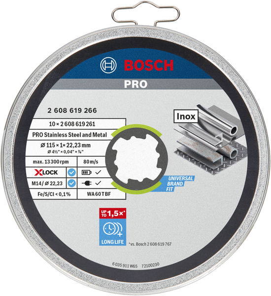 PRO Stainless Steel and Metal X-Lock Trennscheibe, 115x1x22.23&nbsp;mm, gerade, 10tlg Produktbild img3 L