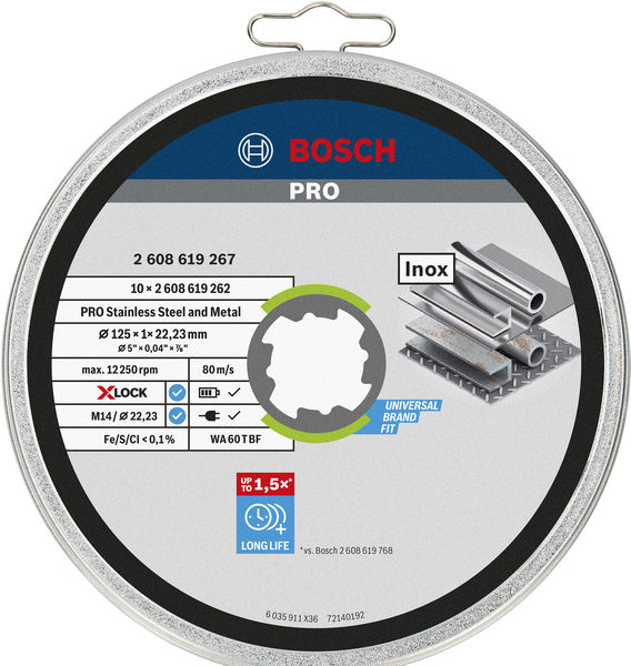 PRO Stainless Steel and Metal X-Lock Trennscheibe, 125x1x22.23&nbsp;mm, gerade, 10tlg Produktbild img3 L