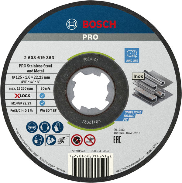PRO Stainless Steel and Metal X-Lock Trennscheibe, 125x1.6x22.23&nbsp;mm, ger. 10tlg Produktbild img1 L