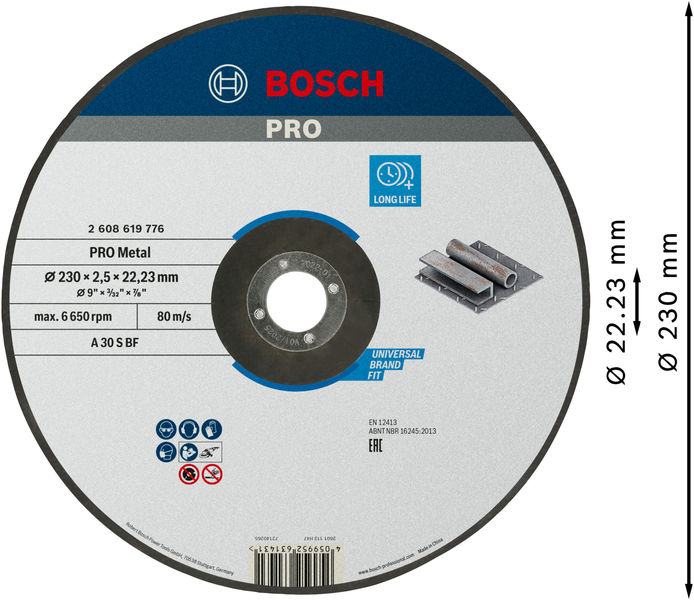 PRO Metal Trennscheibe, 230&nbsp;x&nbsp;2,5&nbsp;x&nbsp;22.23&nbsp;mm, gekröpft Produktbild img3 L