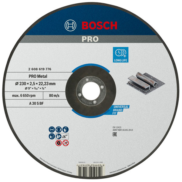 PRO Metal Trennscheibe, 230&nbsp;x&nbsp;2,5&nbsp;x&nbsp;22.23&nbsp;mm, gekröpft Produktbild img1 L