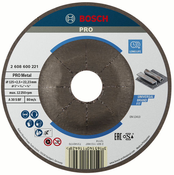 PRO Metal Trennscheibe, 125&nbsp;x&nbsp;2.5&nbsp;x&nbsp;22.23&nbsp;mm, gekröpft, oSa Produktbild img1 L