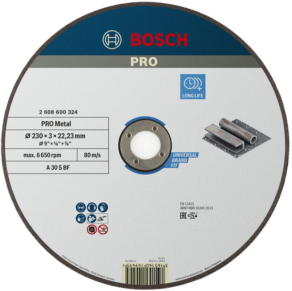 PRO Metal Trennscheibe, 230&nbsp;x&nbsp;3&nbsp;x&nbsp;22.23&nbsp;mm, gerade, oSa Produktbild img1 L