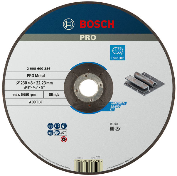 PRO Metal Gebundene Schleifscheibe, 230 x 8 x 22,23&nbsp;mm Produktbild img1 L