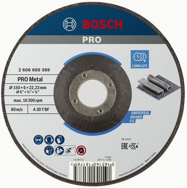 PRO Metal Schleifscheibe, 150&nbsp;x&nbsp;6&nbsp;x&nbsp;22.23&nbsp;mm, oSa Produktbild img1 L