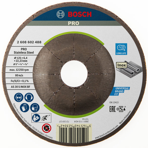 PRO Stainless Steel Schruppscheibe, 125 x 6 x 22,23&nbsp;mm Produktbild img1 L