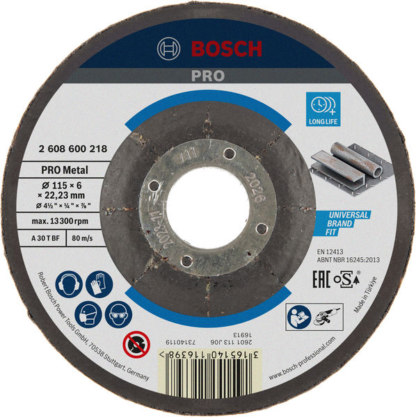 PRO Metal Schleifscheibe, 115&nbsp;x&nbsp;6&nbsp;x&nbsp;22.23&nbsp;mm, oSa Produktbild img1 L