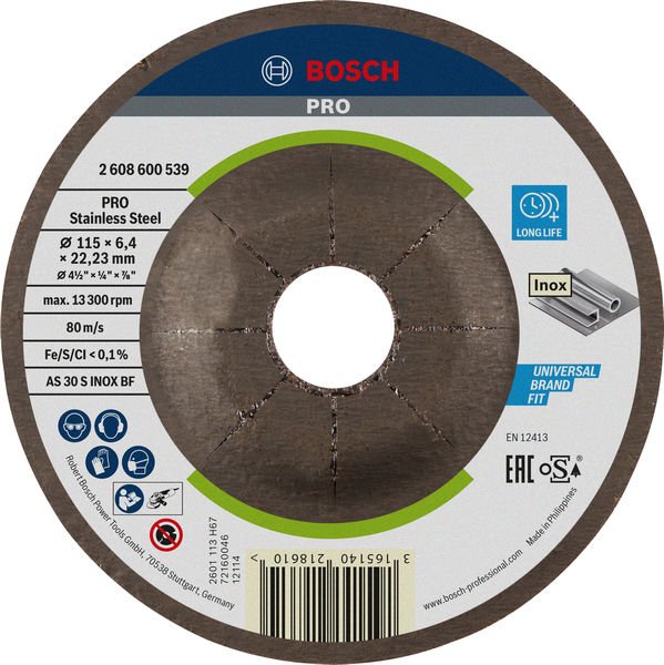 PRO Stainless Steel Schruppscheibe, 115 x 6 x 22,23&nbsp;mm Produktbild img1 L