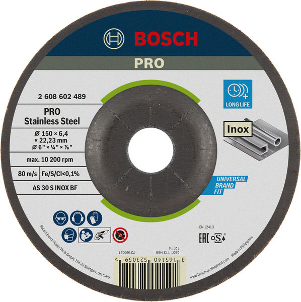 PRO Stainless Steel Schruppscheibe, 150 x 6 x 22,23&nbsp;mm Produktbild img1 L
