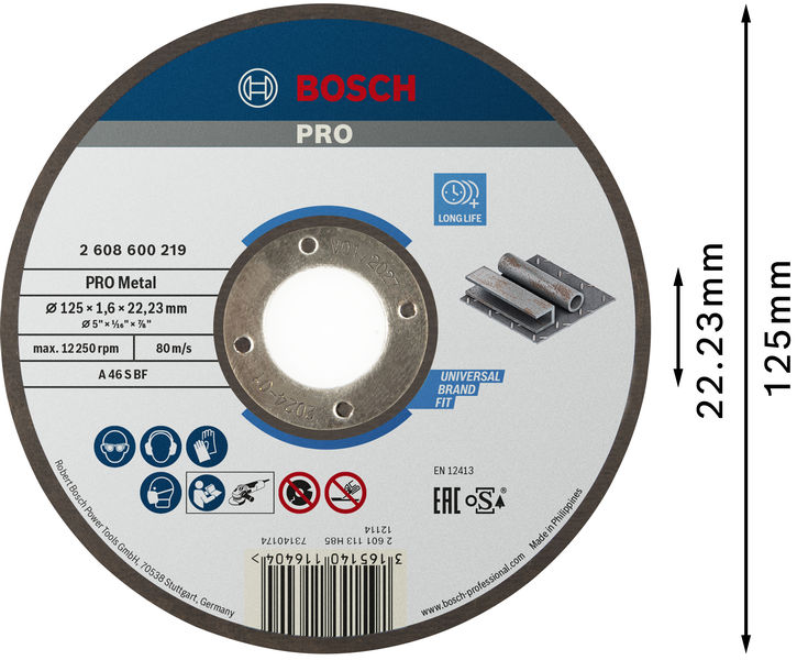 PRO Metal Trennscheibe, 125&nbsp;x&nbsp;1.6&nbsp;x&nbsp;22.23&nbsp;mm, gerade, oSa Produktbild img3 L