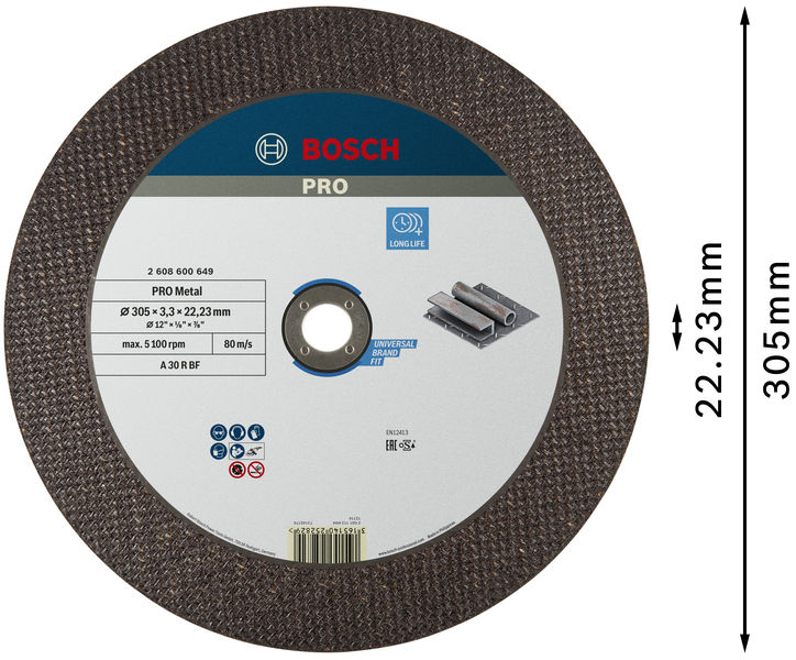 PRO Metal Gebundene Trennscheibe, 300 x 3,2 x 22,23&nbsp;mm Produktbild img3 L