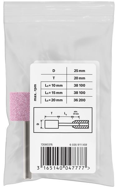 PRO Steel Schleifstiftset, 25&nbsp;x&nbsp;20&nbsp;mm, G60, zylindrisch Produktbild img3 L