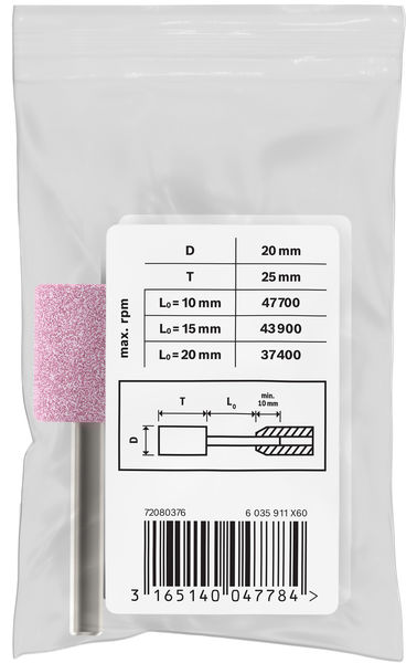 PRO Steel Schleifstiftset, 20&nbsp;x&nbsp;25&nbsp;mm, G60, zylindrisch Produktbild img3 L
