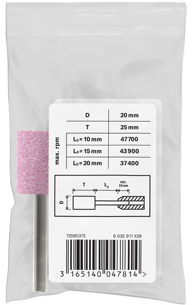 PRO Steel Schleifstiftset, 20&nbsp;x&nbsp;26&nbsp;mm, G60, zylindrisch Produktbild img3 L