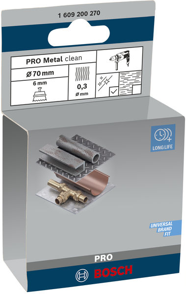 PRO&nbsp;Metal clean Topfbürste, zylindrischer Schaft, 70 x 0,3&nbsp;mm Produktbild img2 L