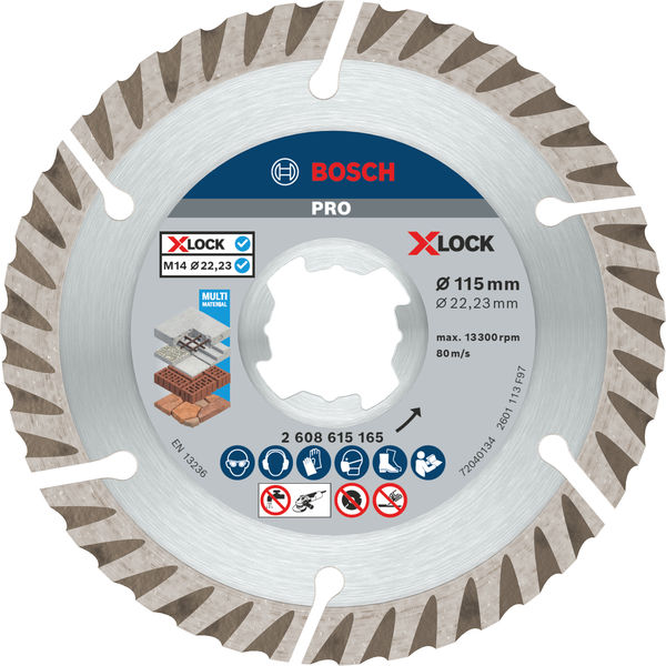 PRO Multi Material X-Lock Diamanttrennscheibe, 115 x 22,23&nbsp;mm, 22,23&nbsp;mm Produktbild img1 L