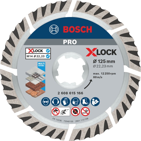 PRO Multi Material X-Lock Diamanttrennscheibe, 125 x 22,23&nbsp;mm, 22,23&nbsp;mm Produktbild img1 L