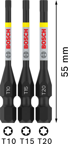 PRO Torx Impact Bit Set, T10, T15, T20, 55&nbsp;mm, 3-tlg. Produktbild img5 L