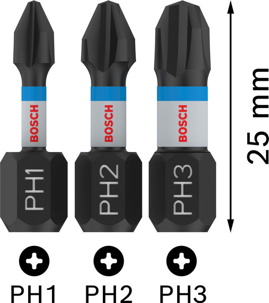 PRO PH Impact Bit Set, 25 mm, 3-tlg Produktbild img5 L