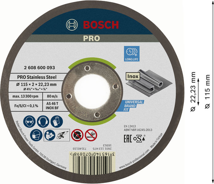 PRO Stainless Steel Trennscheibe, 115 x 2 x 22,23&nbsp;mm Produktbild img3 L