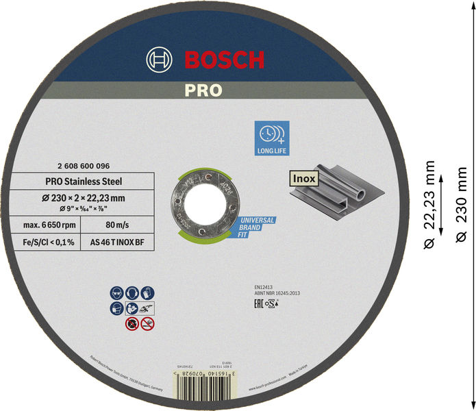 PRO Stainless Steel Trennscheibe, 230 x 2 x 22,23&nbsp;mm Produktbild img3 L
