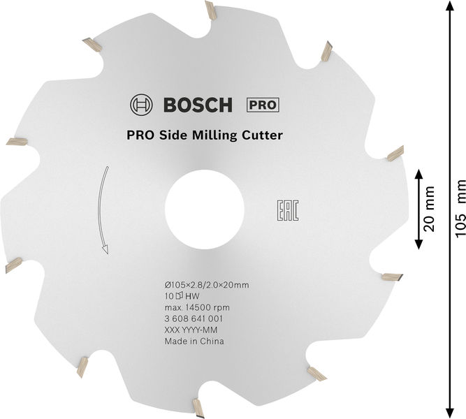 PRO Scheibenfräser, 105 x 20 x 2,8&nbsp;mm, 10 Zähne Produktbild img5 L