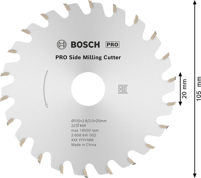 PRO Scheibenfräser, 105 x 20 x 2,8&nbsp;mm, 22 Zähne Produktbild img5 L