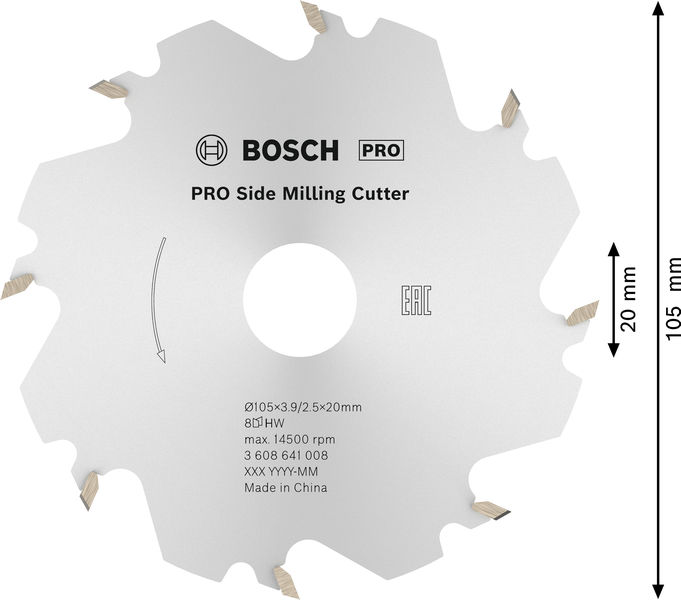 PRO Scheibenfräser, 105 x 20 x 4&nbsp;mm, 8 Zähne Produktbild img5 L