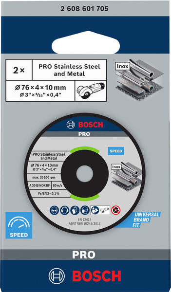 PRO&nbsp;Stainless Steel and Metal Schleifscheibe, 76 x 4 x 10&nbsp;mm Produktbild img2 L