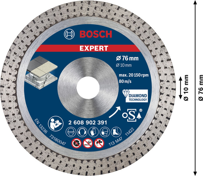 EXPERT Hard Ceramic Diamanttrennscheibe, 76x1,5x10&nbsp;mm Produktbild img4 L