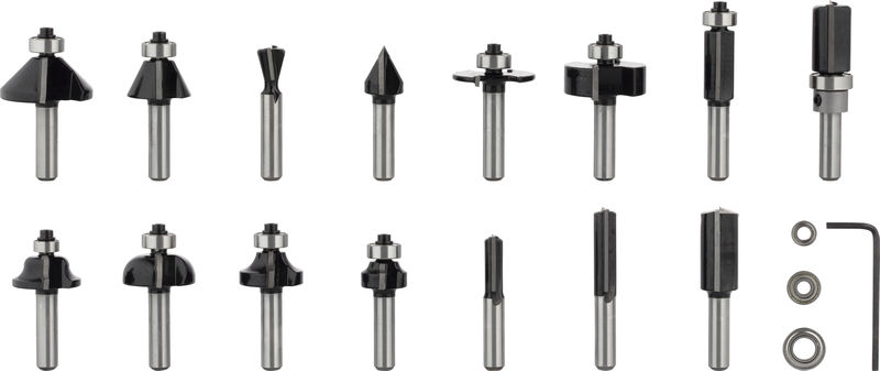 PRO Nutfräser- Set, gemischt, Schaft 8&nbsp;mm, 15-tlg Produktbild img1 L