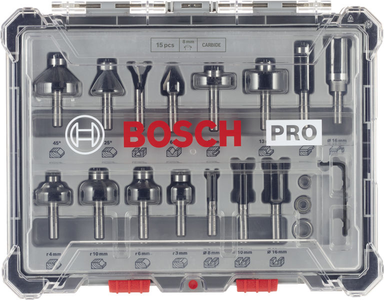 PRO Nutfräser- Set, gemischt, Schaft 8&nbsp;mm, 15-tlg Produktbild img3 L