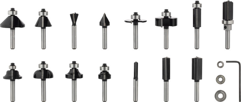 PRO Fräsersatz gemischt, Schaft 1/4", 15-tlg Produktbild img1 L