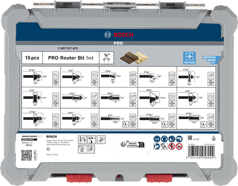 PRO Fräsersatz gemischt, Schaft 1/4", 15-tlg Produktbild img4 L