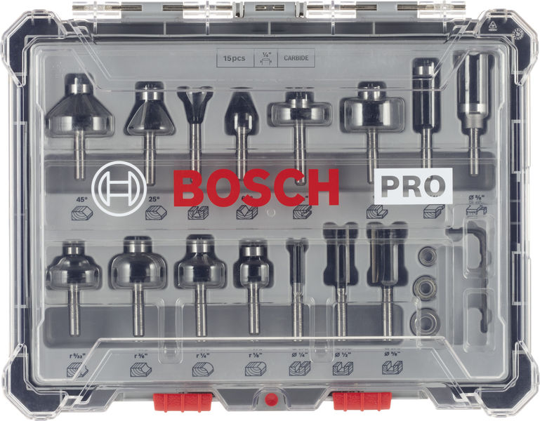 PRO Fräsersatz gemischt, Schaft 1/4", 15-tlg Produktbild img3 L