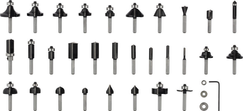 PRO Fräsersatz gemischt, Schaft 1/4", 30-tlg Produktbild img1 L