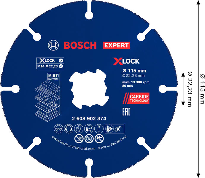 EXPERT Multi Material Carbide-Trennscheibe, 115 x 1.6 x 22,23&nbsp;mm, X-Lock Produktbild img4 L