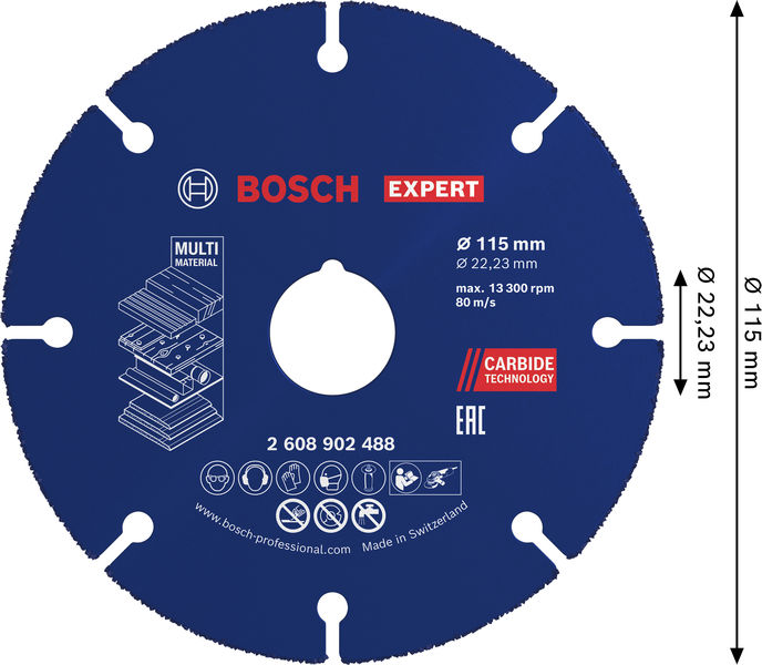 EXPERT&nbsp;Multi Material Carbide-Trennscheibe, 115&nbsp;x&nbsp;22,23&nbsp;mm Produktbild img4 L