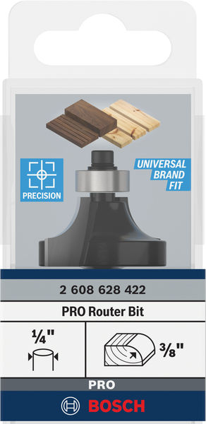 PRO Abrundfräser, R 3/8", Schaft 1/4" Produktbild img3 L