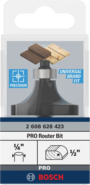 PRO Abrundfräser, R 1/2", Schaft 1/4" Produktbild img3 L