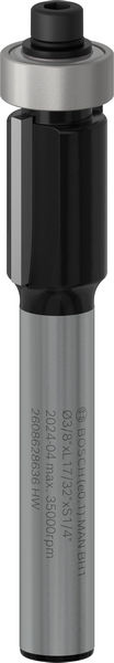 PRO Bündigfräser mit untenlieg. Führungskugellager, Ø 3/8"xL 17/32", Schaft 1/4" Produktbild img1 L