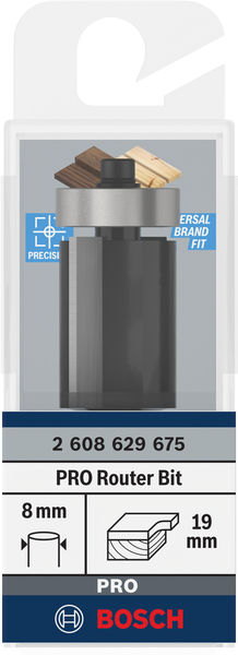 PRO Bündigfräser mit untenliegendem Führungskugellager, Ø19&nbsp;x&nbsp;L25,4, Schaft 8&nbsp;mm Produktbild img3 L