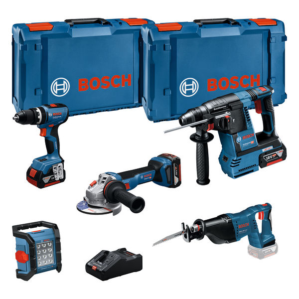 Combo Kit 18V-Set mit 5 Werkzeugen: GSB + GBH + GWS + GSA + GLI + 3 x Akku Produktbild img1 L