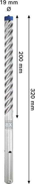 EXPERT SDS max-8X Hammerbohrer, 19 x 200 x 320&nbsp;mm  Produktbild img4 L