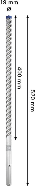 EXPERT SDS max-8X Hammerbohrer, 19 x 400 x 520 mm Produktbild img4 L