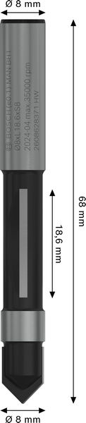 PRO Kopierfräser, Ø 8&nbsp;x&nbsp;L&nbsp;18,6, Schaft 8&nbsp;mm Produktbild img4 L