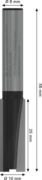 PRO Nutfräser, zweischneidig, Ø 10&nbsp;x&nbsp;L 25, Schaft 8&nbsp;mm Produktbild img5 L