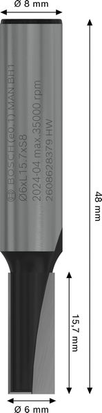 PRO Nutfräser, zweischneidig, Ø 6&nbsp;x&nbsp;L 15,7, Schaft 8&nbsp;mm Produktbild img5 L