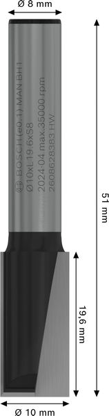 PRO Nutfräser, zweischneidig, Ø 10&nbsp;x&nbsp;L 19,6, Schaft 8&nbsp;mm Produktbild img5 L